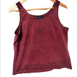 Kuhl Dark Red Base Layer Knit Detail Design Tank Top Size XL
